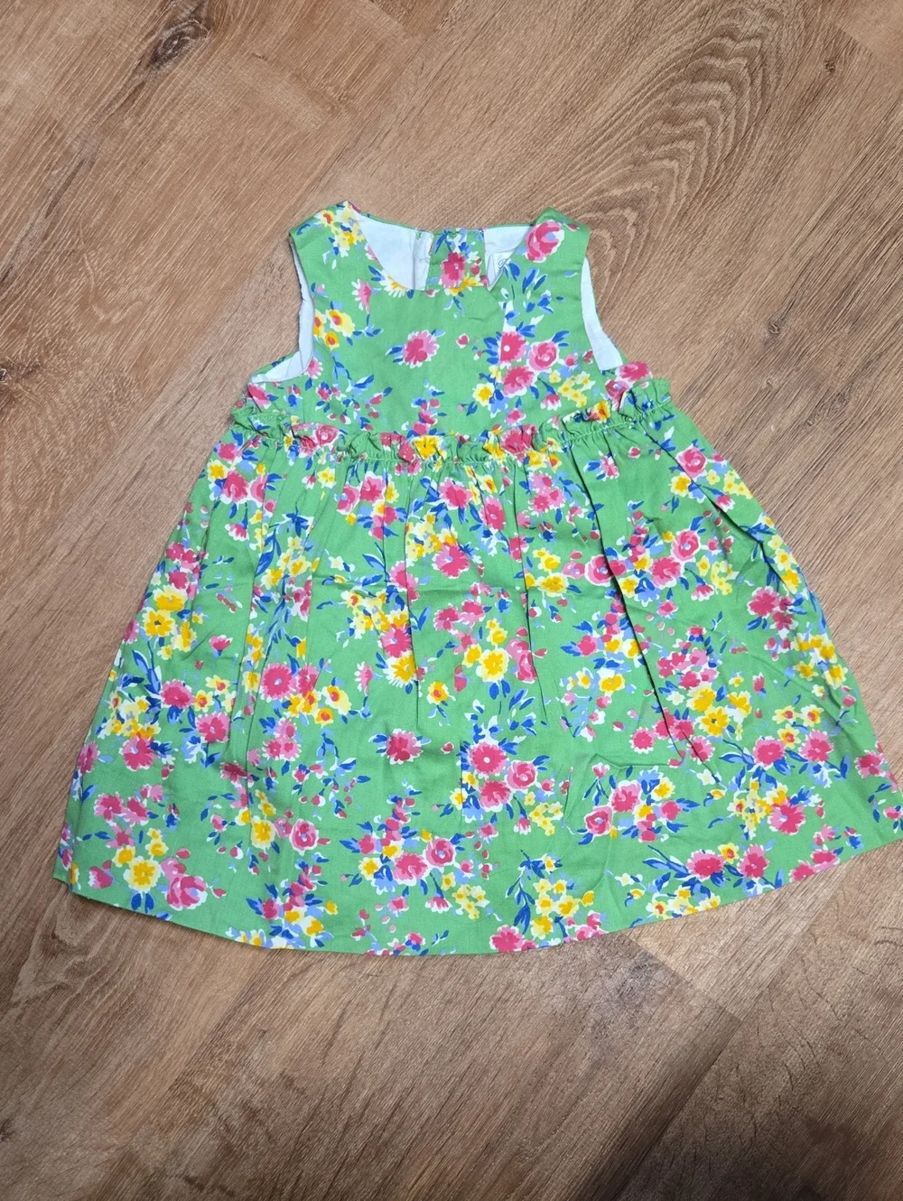 ☀️Ralph Lauren Green Floral Sleeveless Cotton Dress 6mth